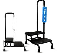 Dual StepStool with Handle | Heavy Duty, Non-Slip Step Stool for Adults & Elderly | 2 StepStool for Bathroom, Kitchen, and Home Use | Portable & Easy to Store | Needs Assembly