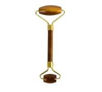 + Dual Stone Set: Tiger Eye + Jade 2-in-1 Roller & Gua Sha Tool May Help Promote Relaxation Cooling Stone Therapy Includes Velvet Storage Pouch