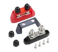 Dual Stud Bus Bar M10 Power Distribution Block 12-48V DC 250A Continuous Load Handling for Automotive Marine and Off-Grid Solar Setups