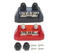 Dual Stud Bus Bar Power Distribution Block 2PCS for Reliable Heavy Duty Cable Termination in 12-48V DC Power Systems (10MM)