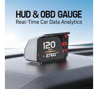 Dual System Car HUD Display for gps for obd Speed Meter Dual | Dual for gps OBD2 systems, displays speed RPM voltage, auto brightness sensor, fit 2008-up fuel cars(Thai)