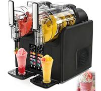 Dual Tank Slushie Machine and Soft Serve Ice Cream Maker, 2 x 2L Black