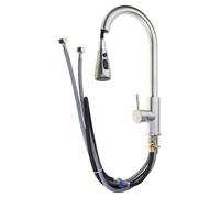 Dual Temperature Kitchen and Bathroom Faucet Easy Installation Splash-Free Design Extendable Spray Head Multi-Directional Sink Mixer for Hot and Cold Water.