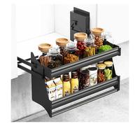 Dual Tier Pull Down Cabinet Organizer - Wall Mounted Pantry Storage with Sliding Storage Basket for Kitchen Upper Cabinets (760-764mm) - Maximize Space & Accessibility!