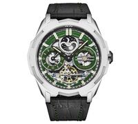 Dual Time Automatic Navigator Watch, 46mm Stainless Steel Case, Dual Time, Skeleton Dial, Sun/Moon Phase Indicator STÜHRLING Original Green One Size