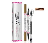 Dual Tip Brow Pencil Waterproof & Smudge-Resistant, Fine Tip for Outlining and Fork Tip for Hair-Like Strokes, With Spoolie & Angled Brush, Long-Lasting Eyebrow Pen for Defining & Filling(Black Brown)