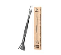 Dual Tip Cooking Tweezers Tongs, Double Ended 2-in-1 Professional Stainless Steel Kitchen Tweezers for Cooking, Repairing, Sea Food, BBQ, Decorating, Pet Feeding (8 Inch, Black)