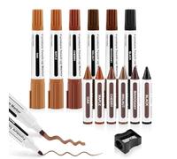 Dual Tip Furniture Markers Touch Up,Upgrade 13 Pcs Wood Markers Furniture Repair Kit,Touch Up Paint Pen and Wood Filler Putty Stick with Sharpener Kit,for Wood Stain Remover,Wood Floor Scratch Repair