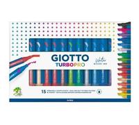 Dual Tip Turbo Pro Markers 15 Colors Giotto Top Quality