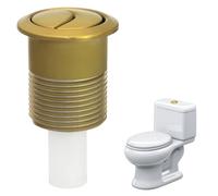 Dual Toilet Flush Button, Chrome Replacement Toilet Flush Button Pusher Compatible with Siamp Flush Valve, Compatible with Skipper 45, Silver Dual Flush Toilet Push Button ABS Accessories (Golden)