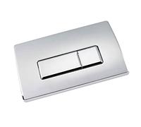 Excel Home Toilet Flush Plate Replacement - Dual Button Toilet Flush Plates - Pneumatic Technology - Fingerprint Resistant Compatible with Air Houses - Rectangular Push Button Design (Chrome)