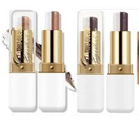 Dual-Tone Creamy Eyeshadow Stick - Waterproof Smudge-Proof Gradient Eyeshadow Pen with Matte & Shimmer Shades for Long Lasting Makeup, Easy Blending & Quick Everyday Application