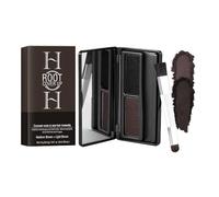 Dual-Tone Root Touch Up Powder for Grey Hair & Regrowth - Dark Brown & Deep Brunette Shades with Built-In Mirror & Double-Ended Brush