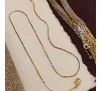 Dual-Tone Snake Chain 18ct Gold Plated Necklace The Colourful Aura Gold 18 inches