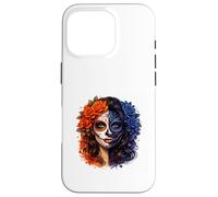 Dual Tone Sugar Skull Woman Art Case for iPhone 16 Pro