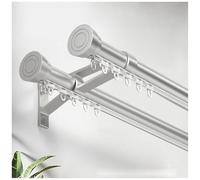 Dual Track Ceiling Curtain Rod Set Adjustable Aluminum Alloy Room Divider Perfect for Bunk Beds Bay Windows RVs3.4m/11.2ft (SliderGray)