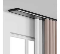Dual-Track Ceiling Rail System - 4.5m Aluminum Drapery Rod Black Ideal for Heavy Curtains Easy Installation Sleek Modern Design for Home Decoration