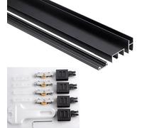 Dual Track Sliding Door Hardware Kit for 5/8mm Glass Cabinets Bookshelves Kitchens - Gliding Display Cabinets Wardrobes Closet Doors(Brown,200CM/78.7IN_5MM)