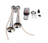 Dual Trumpet Air Horn 130dB Loud Train Horn 12V With Compressor for Car Truck Boat Durable Metal Construction Easy Installation Universal Fit