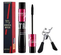Dual-Tube Silk Mascara Set For Layered Lash Effects(Eyelash Curler) | Water-resistant coating, no flaking all day, easy removal, defines every lash, bold black color