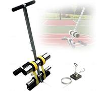 Dual Tube Tape Marking Machine with Circle Attachment, Adjustable Spacing 4-28cm for Parking Lots, Basketball Courts, Road Marking