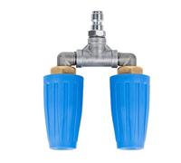 Dual Turbo Nozzle for Pressure Washer, 4000PSI 4-6GPM 1/4" Quick Connect, 360° Rotating Jet Wash Nozzle with 2mm Ceramic Orifice for Driveways, Patios, Decks Heavy-Duty Brass Construction