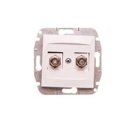 Dual TV Type F-F Antenna Socket Without Frame CARLA 1787-10
