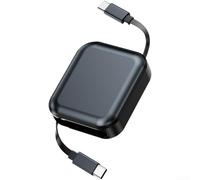 Dual Type C Charger Cable 240W Retractable Fast Charging USB C Data for Smartphone Laptop(Black)