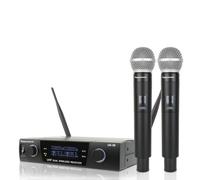 Dual UHF Professional Wireless Microphone System Karaoke Up to Range 200ft, Wedding, Conference,Evening Party, Meeting, Stage (UK-38)