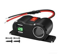 Dual USB 42A Car Charger with LED Display, Fast and Safe Charging Adapter for Tablets and SmartFor Phones, Suitable for 12V 24V Vehicles like Cars and Trucks (green)