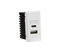 Knightsbridge NETUSBCWH Dual USB Charger (3.1A) Module 25x50mm - White