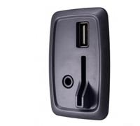 Dual USB AUX Interface Panel 280238421R Black | Fits OE 280236951R, includes AUX-IN and dual USB ports, black plastic finish, direct replacement, front console mount