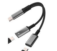 Dual USB C Adapter 2 in 1 Charging Cable DAC Type C Audio Charger Dongle for Apple for iPhone15 Pro Max Plus for iPad Pro compatible for Samsung Galaxy S22 Cord Aux Splitter Accessories Headphone Jack