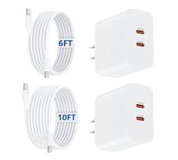 Dual USB C Charger Block 40W,6+10ft Cable