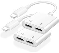 Dual USB C Headphone and Charger Adapter for iPhone 16,Dual USB C AUX + Charger Dongle Splitter Adapter Compatible with iPhone 16/16 Pro/16 Pro Max/15/15Pro/15Pro Max Support Call+Charging( 2Pack)