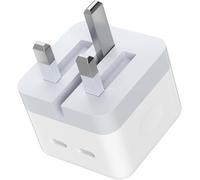 Dual USB C Plug UK,35W /40W Fast Charger For Google Pixel 10/10 Pro / 9A/ 9/9 Pro/ 9 Pro/XL/Pixel 8/ 8a/ 8 Pro/Pixel 7/ 7a 7 Pro/ 6/ 6a/ 6 Pro/ 5/ 5A USB C UK Fold Plug Dual Port PD Power Adapter