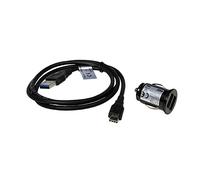 Dual USB car charger and micro USB cable compatible with Ricoh WG-80, USB 3.0, 2100mA, fast charge