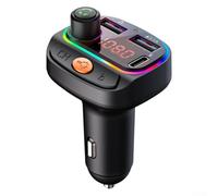 Dual USB Car Charger MP3 Player 12-24V 3.1A Hands-Free Calling Adapter Black