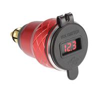 Dual USB Charger 12V-24V 4.2A Voltmeter Alloy Shell for Motorcycle Hella Din Socket Red LED