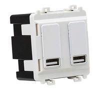 Knightsbridge GDM016MW Dual USB Charger Module (2x Grid Positions) 5V 2.4A(Shared) - Matt White