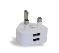 Dual USB Plug Charger, 12W Double Ports Phone USB Charging UK Plugs 2.4Amp Wall Adapter High Speed Mains Charge Head for 14 13 12 11 Pro Max/Xs/XS Max/XR/X/8/7/6/Plus etc (1x)
