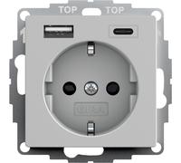 Dual USB Type A/C SCHUKO Socket With Safety Plus - 2459015