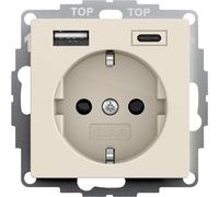 Dual USB Type A/C Wall Socket With Safety Plus - 245901