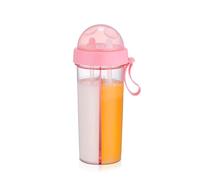 Dual-Use Bottle,600ml/21oz Sports Water Bottle Portable Two Straws Drink Cup,Portable Two Straws Couple Water Bottle for Running Climbing Gym Cycling Hiking Mountaineering