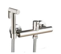 Dual-Use Brass Bidet Shower Set High-Pressure Handheld Sprayer with Hot & Cold Water Jets Premium Black Bathroom Faucet Attacent