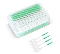 Dual Use Interdental Brushes, 200pcs Wisdom Interdental Brushes with Case, Dental Floss Braces for Oral Cleaning, Toothpick Cleaning Tool (Green)