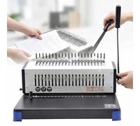 Dual-Use Stapler Punching Binding Machine, 21-Hole Thick Comb Document Apron Clip Binding Machine with 21 Steel Knives, Binds Up To 400 Sheets, for Financial Contracts and Certificates