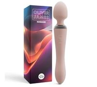 Dual Vibrator Wand & Vibrating Dildo by Oliver James - Sex Wand Vibrator with 10 Pleasure Modes, Showerproof Silicone Vibrating Wand, Adult Toys for Couples, Womens Sex Toys - Pastel Pink