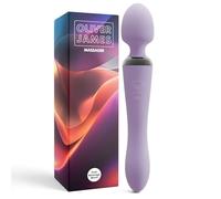 Dual Vibrator Wand & Vibrating Dildo by Oliver James - Sex Wand Vibrator with 10 Pleasure Modes, Showerproof Silicone Vibrating Wand, Adult Toys for Couples, Womens Sex Toys - Pastel Lilac