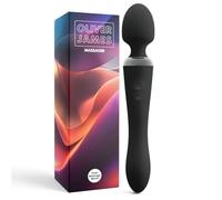Dual Vibrator Wand & Vibrating Dildo by Oliver James - Sex Wand Vibrator with 10 Pleasure Modes, Showerproof Silicone Vibrating Wand, Adult Toys for Couples, Womens Sex Toys (Black)